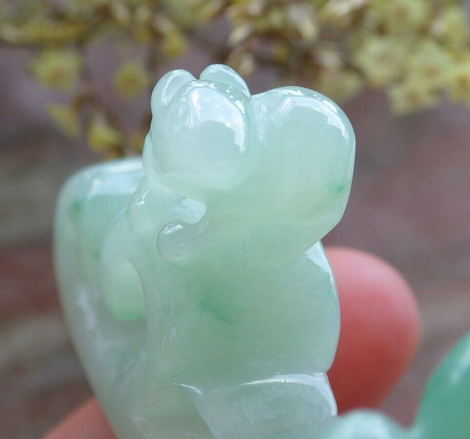 Certified Green 100% Burma Natural A Jade jadeite Pendant Mouse Rat Lotus Flower Ruyi Money Coin 523010 TN