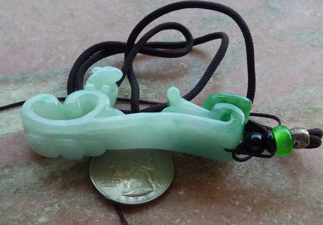 Certified Green 100% Burma Natural A Jade jadeite Pendant Mouse Rat Lotus Flower Ruyi Money Coin 523010 TN