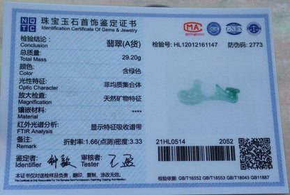 Certified Green 100% Burma Natural A Jade jadeite Pendant Mouse Rat Lotus Flower Ruyi Money Coin 523010 TN