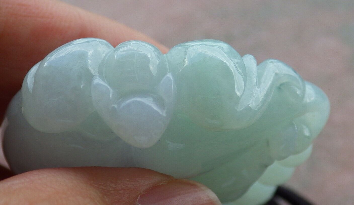 Certified Green Pale Lavender 100% Burma Natural A Jade jadeite Pendant Bat Deer Lotus Flower Ruyi Money Coin Necklace 福禄寿 523118 TN