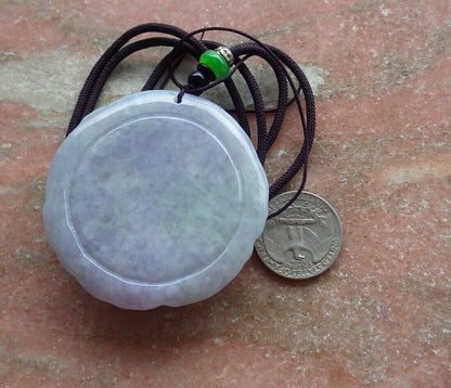 Certified Green Lavender 100% Burma Natural A Jade jadeite pendant Dragon Lotus Flower Ruyi Bead Necklace 生意兴隆 523220 TN