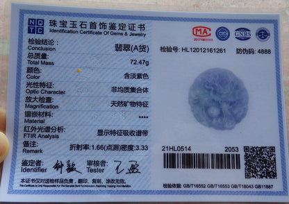 Certified Green Lavender 100% Burma Natural A Jade jadeite pendant Dragon Lotus Flower Ruyi Bead Necklace 生意兴隆 523220 TN