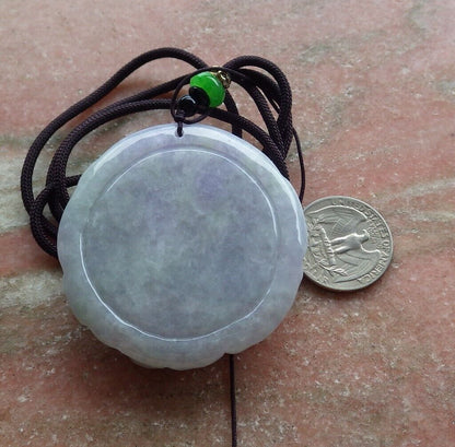 Certified Lavender Green 100% Burma Natural A Jade jadeite Pendant Dragon Bead Ruyi Necklace 生意兴隆 523257 TN
