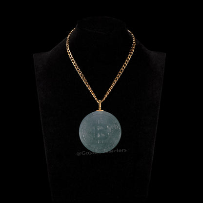 The Bitcoin Jadeite 100% Natural Burma Jade Jadeite With Certificated (S925 Silver Buckle)