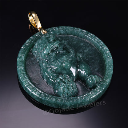 The Fodog Jadeite 100% Natural Jade Jadeite With Certificated (S925 Silver Buckle)