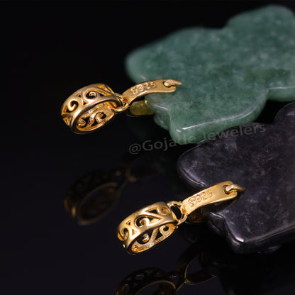 The Kitty Cat Jadeite 100% Natural Burma Jade Jadeite With Certificated (S925 Silver Buckle)