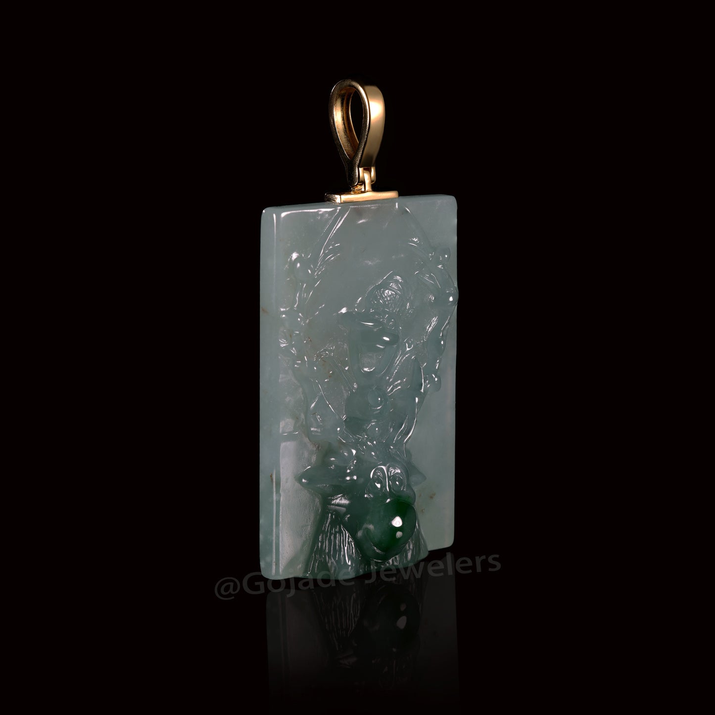 The Frozen Snowman reindeer Jadeite 100% Natural Burma Jade Jadeite With Certificated (S925 Silver Buckle)