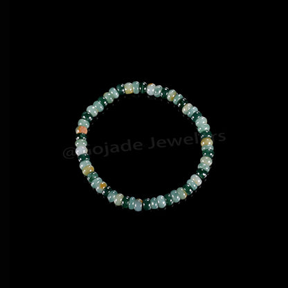 The Abacus Bead Mixed Colors Bracelet 100% Natural Burma Jade Jadeite With Certificated