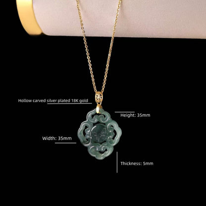 The Ruyi Jadeite 100% Natural Burma Jade Jadeite With Certificated (S925 Silver Buckle)