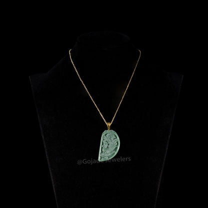 The Dragon & Phoenix Jadeite 100% Natural Burma Jade Jadeite With Certificated (S925 Silver Buckle)