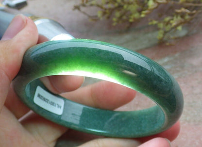 Certified Green Burma 100% Natural A JADE Jadeite Bangle Bracelet 58 mm 手镯 574985 TN