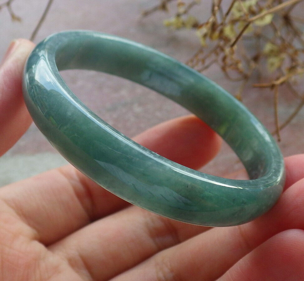 Certified Icy Green Burma 100% Natural A JADE Jadeite Bangle Bracelet 49 mm 手镯 634042  TN