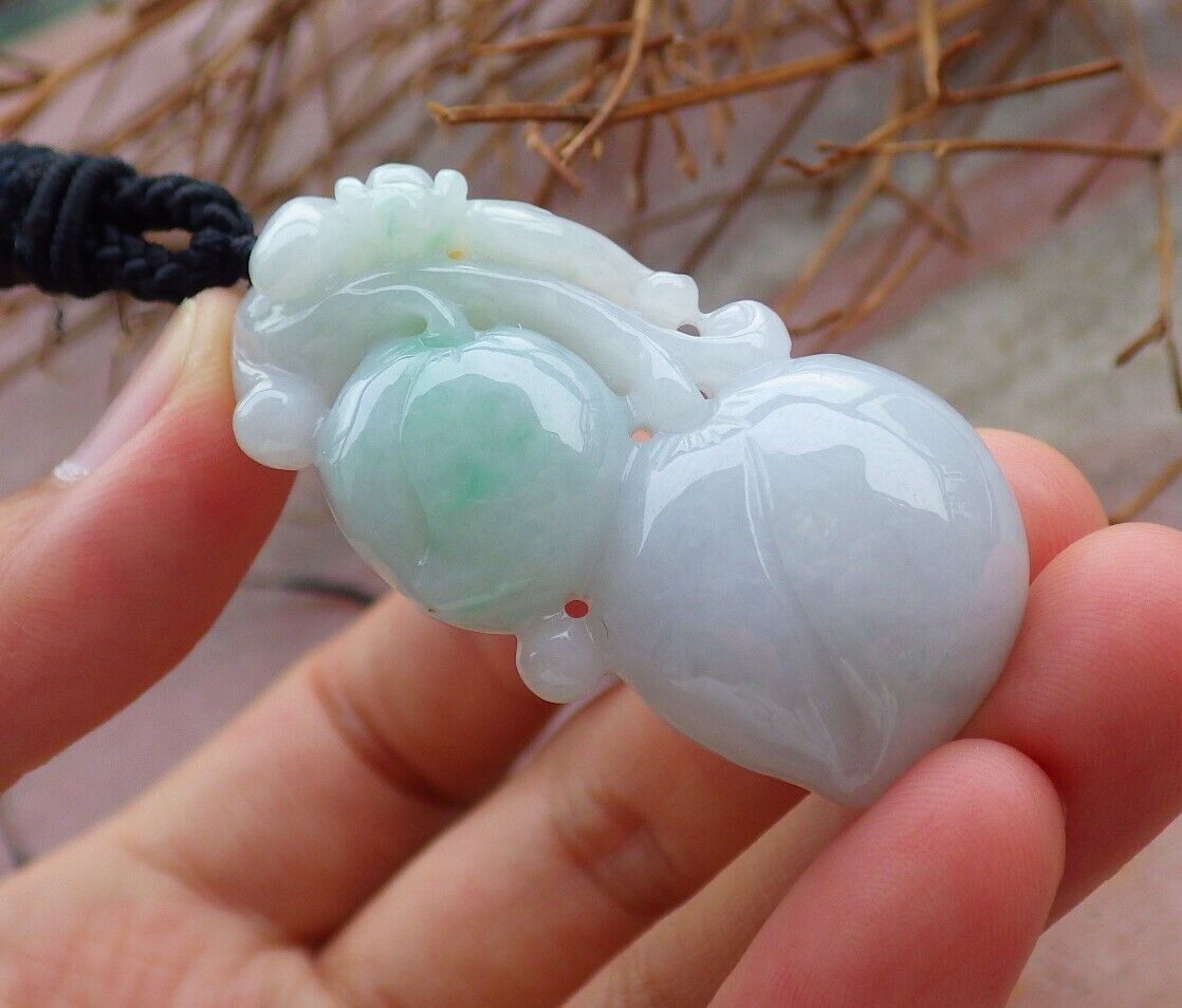 Certified Green 100% Natural A Jade jadeite Pendant Bat Peach Necklace 蝙蝠 528196  TN