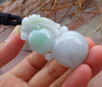 Certified Green 100% Natural A Jade jadeite Pendant Bat Peach Necklace 蝙蝠 528196  TN