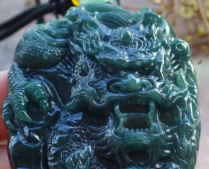 Atestita Glacia Verda Birmo 100% Natura A Jadejadeito Penda Drako-Perla Koliero 生意兴隆 632802 TN