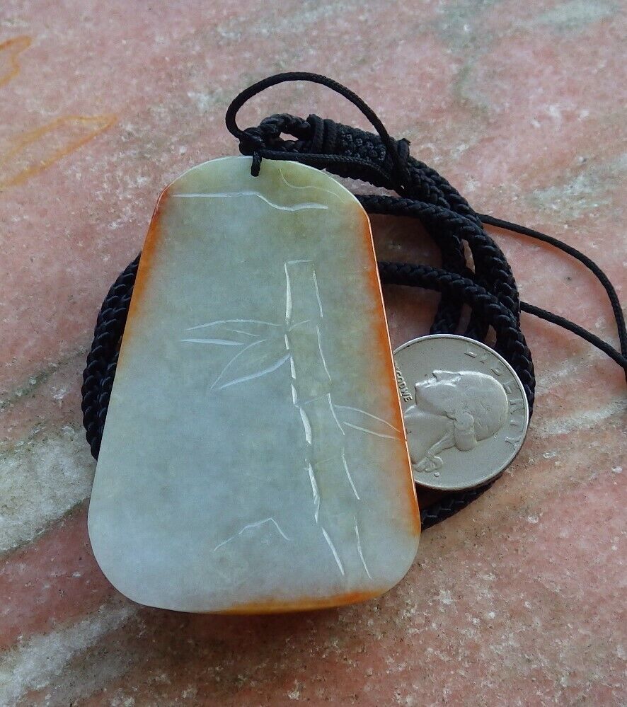 Certified Red 100% Natural A Jade jadeite Landscape painting Tree Necklace 山水画 530026  TN