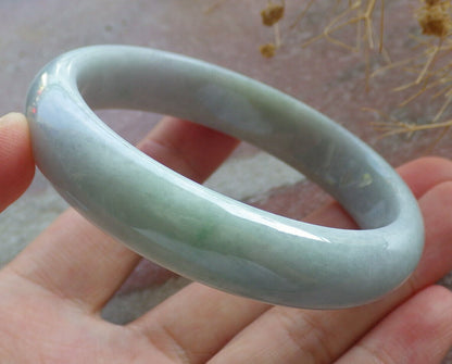 Certified Green Pale Lavender Burma 100% Natural A JADE Jadeite Bangle Bracelet 56 mm 手镯 635932  TN