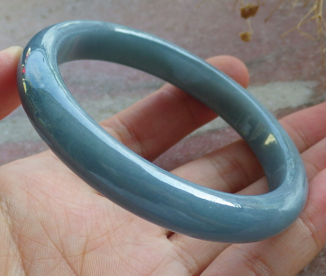 Certified Green Pale Lavender Burma 100% Natural A JADE Jadeite Bangle Bracelet 57 mm 手镯 635952  TN