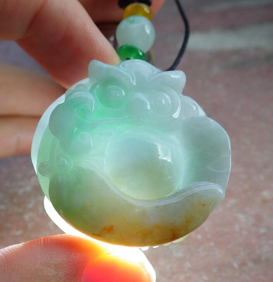 Atestita Verda Flava Birmo 100% Natura A Jadejadeito Penda Strigo Ruyi-Koliero 猫头鹰 632837 TN