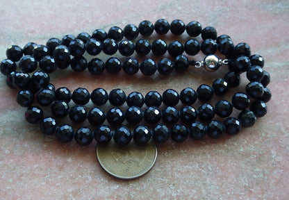 Certified Green Black 100% Natural A JADE Jadeite Bead beads Necklace 27 inches 墨翠 项链 535959  TN
