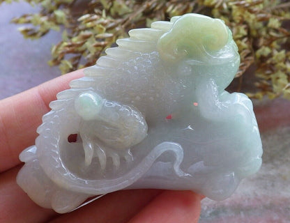 Certified Green Yellow 100% Natural A Jade jadeite Display Dragon Lizard Tree Lotus Flower Ruyi 龙蜥蜴 524133  TN