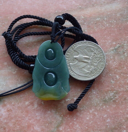 Certified Icy Green Yellow 100% Natural A Jade jadeite pendant Happy Buddha God Necklace 开心佛 528847  TN
