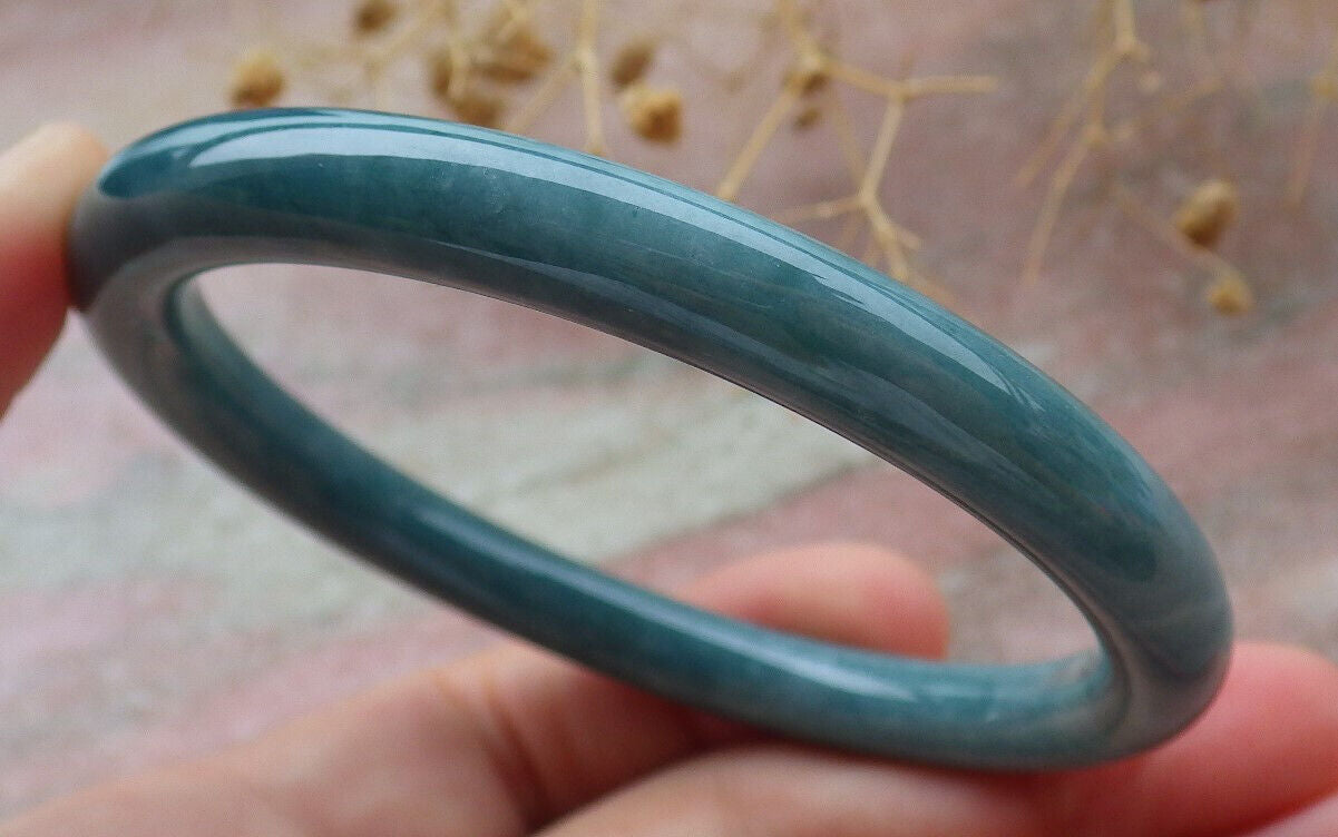 Certified Green Burma 100% Natural A JADE Jadeite Circle Bangle Bracelet 57 mm 手镯 636641  TN