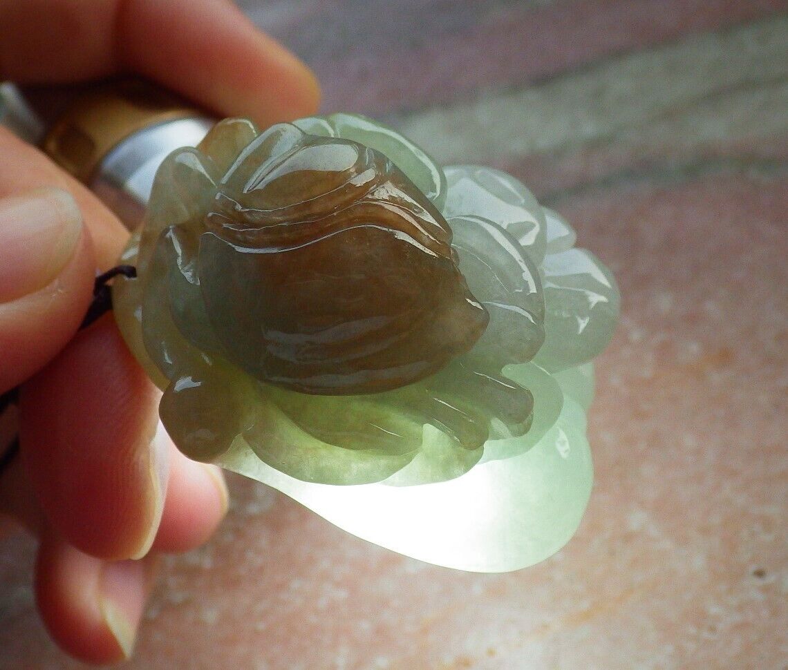 Certified Red Green Burma 100% Natural A Jade jadeite pendant Crab Ruyi Coin Necklace 八方来财 575409 TN