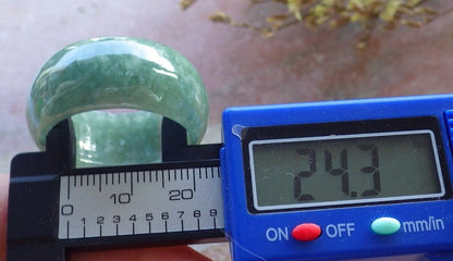 Certified Green Burma 100% Natural A JADE Jadeite Circle RING USA. 14.5 戒指 574862 TN