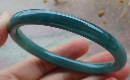 Certified Icy Green Burma 100% Natural A JADE Jadeite Circle Bangle Bracelet 59 mm 手镯 636446  TN