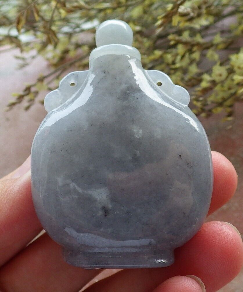 Certified Black Burma 100% Natural A Jade jadeite pendant Display Pumpkin Bead Snuff Bottle 574060 TN