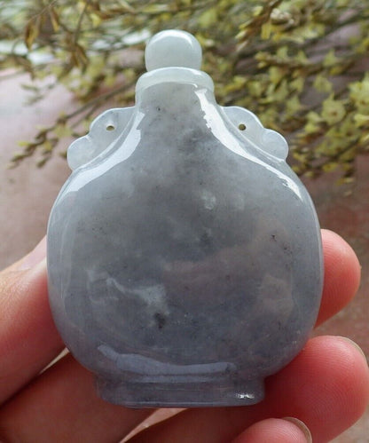 Certified Black Burma 100% Natural A Jade jadeite pendant Display Pumpkin Bead Snuff Bottle 574060 TN