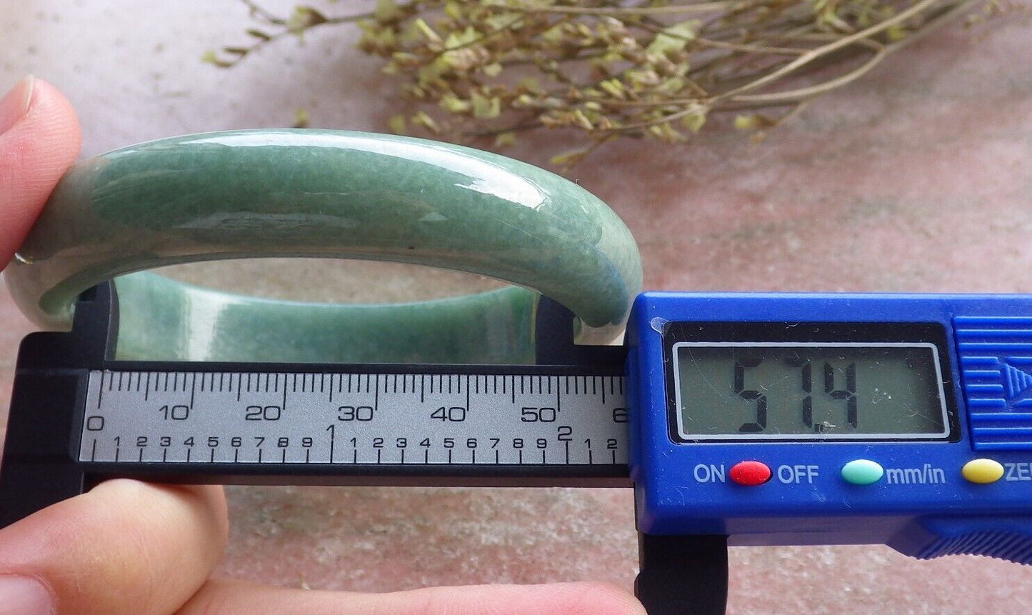 Certified Green Burma 100% Natural A JADE Jadeite Bangle Bracelet 57 mm 手镯 574641 TN