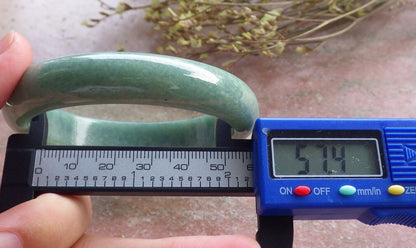 Certified Green Burma 100% Natural A JADE Jadeite Bangle Bracelet 57 mm 手镯 574641 TN