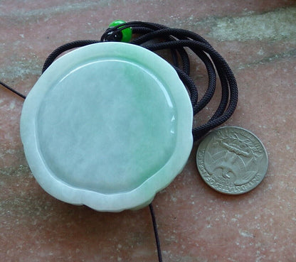 Certified Green 100% Natural A Jade jadeite pendant Dragon Lotus Flower Ruyi Bead Necklace 生意兴隆 523957  TN