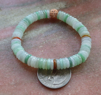 Certified Yellow Green Pale Lavender 100% Natural A JADE Jadeite Bead Beads Bangle Circle Bead Beads Bangle Bracelet 平安扣手链 525214  TN