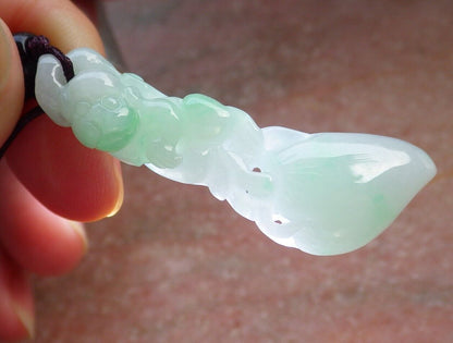 Certified Green Burma 100% Natural A Jade jadeite Pendant Monkey Peach Necklace 猴子 575272 TN