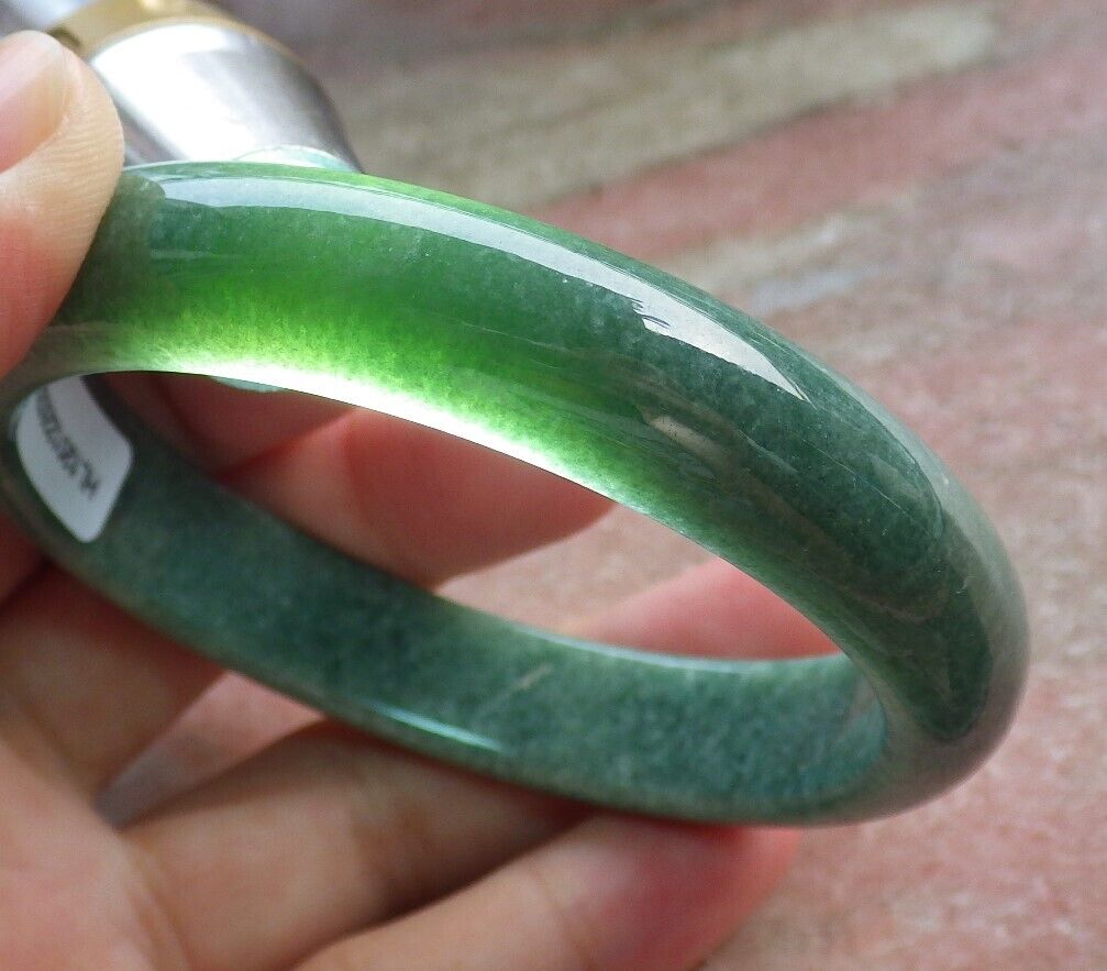 Certified Green Burma 100% Natural A JADE Jadeite Bangle Bracelet 57 mm 手镯 574649 TN