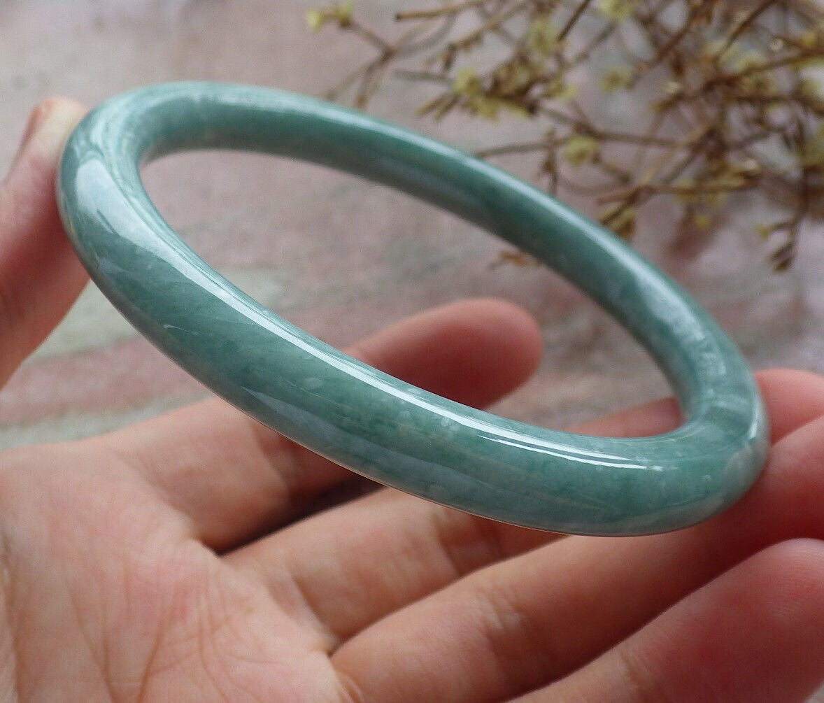 Atestita Verda Birmo 100% Natura A JADO Jadeita Ronda Brakringo 59,3 mm 手镯 633463 TN