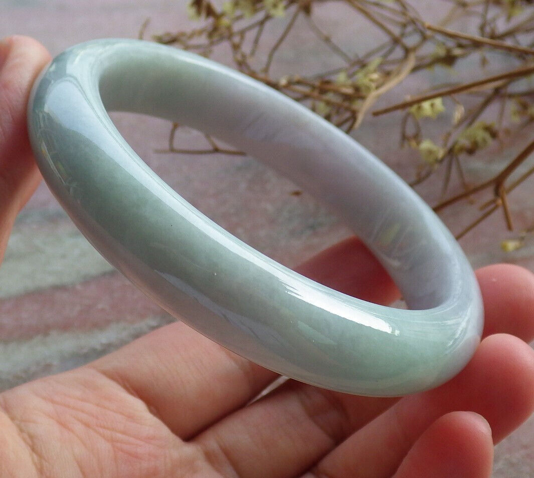 Certified Green Lavender Burma 100% Natural A JADE Jadeite Bangle Bracelet 61 mm 手镯 633730  TN
