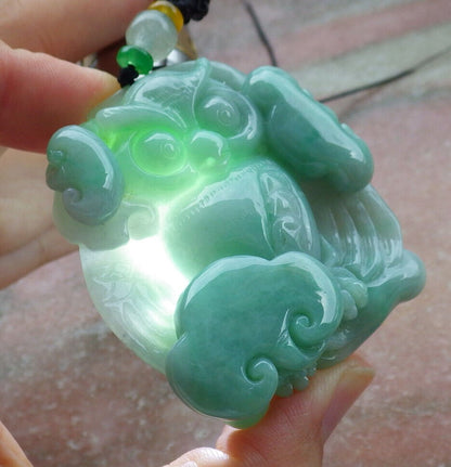 Atestita Verda Birmo 100% Natura A Jadejadeito Penda Strigo Ruyi-Koliero 猫头鹰 632560 TN