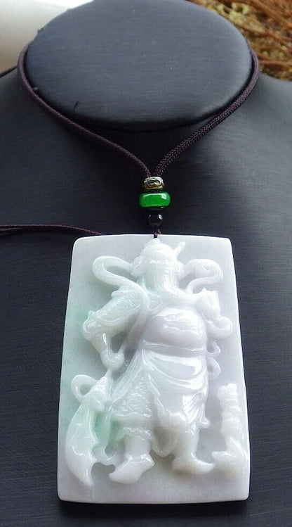Certified Green Pale Lavender Burma Jade jadeite pendant Necklace 524616 TN