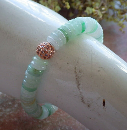 Certified Yellow Green Pale Lavender 100% Natural A JADE Jadeite Bead Beads Bangle Circle Bead Beads Bangle Bracelet 平安扣手链 524545  TN