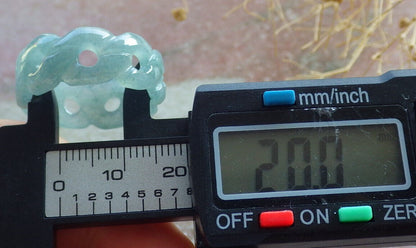 Certified Icy Green Burma 100% Natural A JADE Jadeite Knotted RING USA. 10.25 戒指 635993  TN