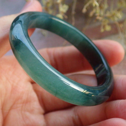Certified Icy Blue Water Green Burma 100% Natural A JADE Jadeite Baby Bangle Bracelet 41 mm 646924 TN