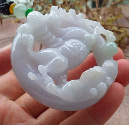 Atestita Verda Pala Lavenda Birmo 100% Natura A Jadejadeito Penda Ĉevalo-Monero Ruyi-Koliero 马到功成 632650 TN