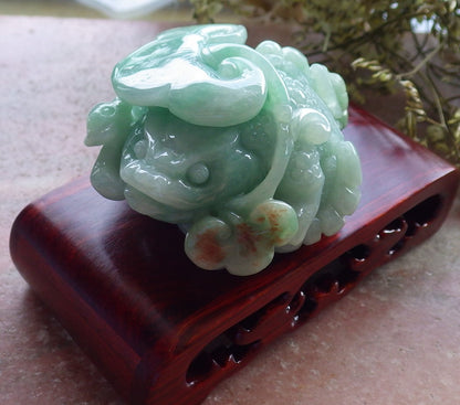 Certified Green Burma 100% Natural A Jade jadeite Display Frog centipede scorpion snake 五毒 601989  TN