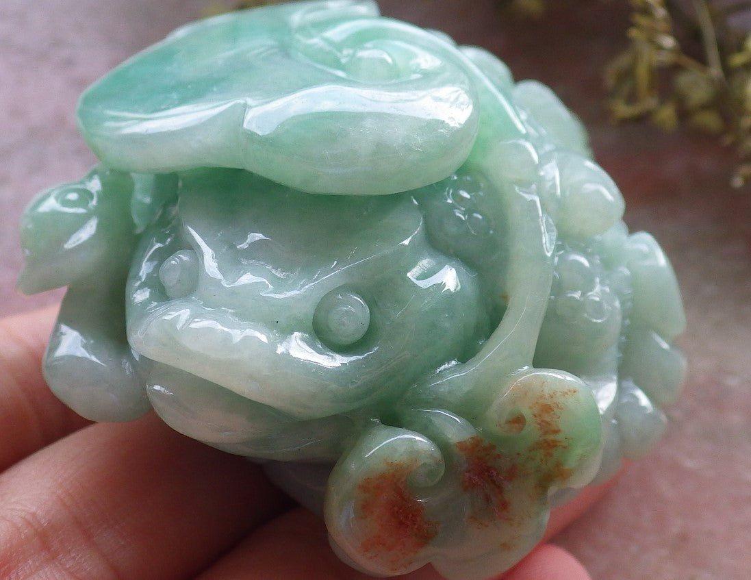 Certified Green Burma 100% Natural A Jade jadeite Display Frog centipede scorpion snake 五毒 601989  TN