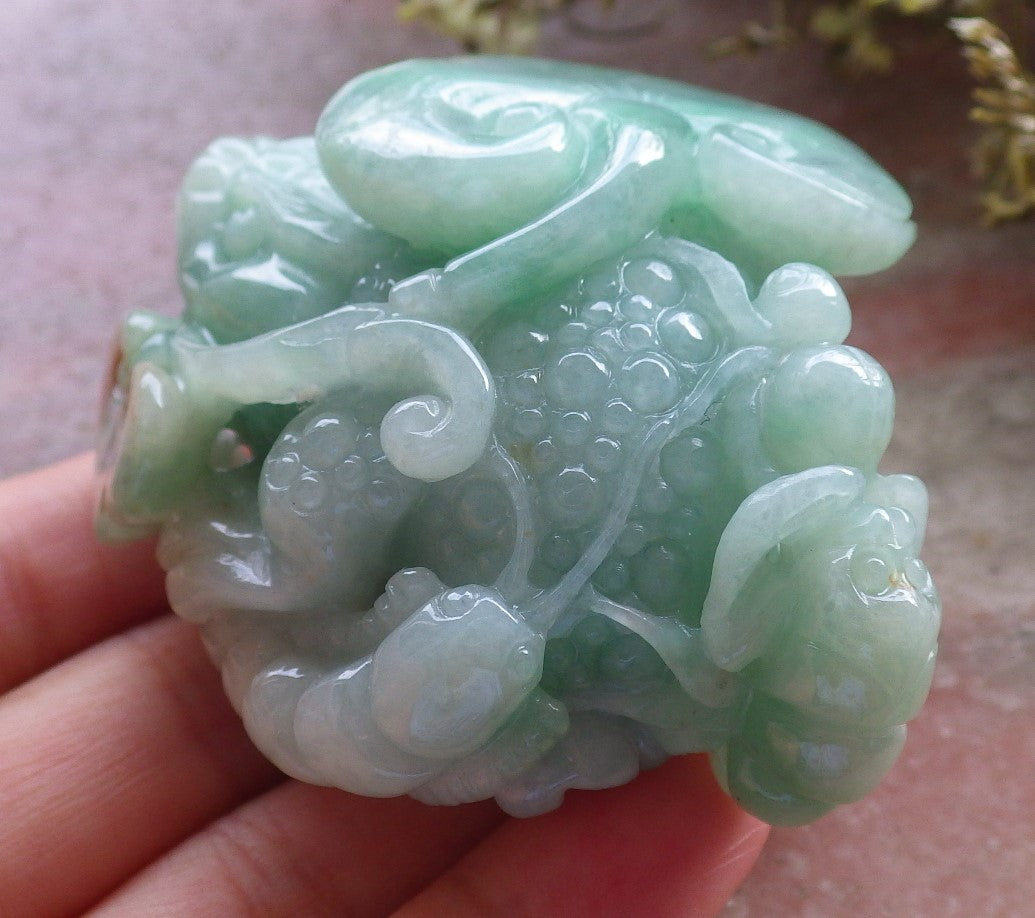 Certified Green Burma 100% Natural A Jade jadeite Display Frog centipede scorpion snake 五毒 601989  TN