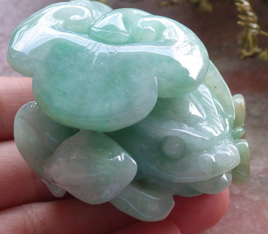 Certified Green Burma 100% Natural A Jade jadeite Display Frog centipede scorpion snake 五毒 601989  TN